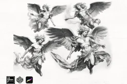 Archangel Michael and the angels
