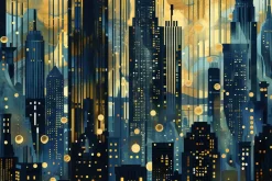 Art Deco Cityscape Night