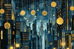 Art Deco Cityscape Night