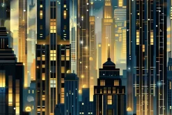 Art Deco Cityscape Night