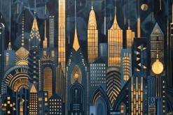 Art Deco Cityscape Night