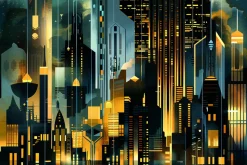 Art Deco Cityscape Night