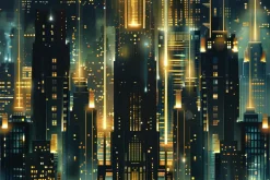 Art Deco Cityscape Night