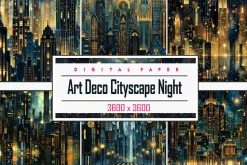 Art Deco Cityscape Night