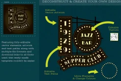 Art Deco Jazz Club Logo Template