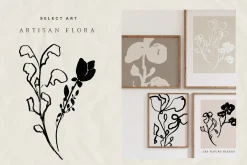 Artistic Abstract Floral Line Art