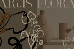 Artistic Abstract Floral Line Art