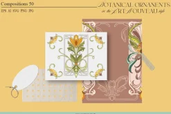 Art Nouveau Botanical Ornaments III