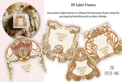 Art Nouveau Label Frames Collection