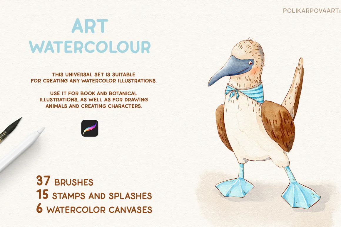 Art Watercolor - Brushes & Canvases