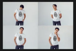 Asian Man T-Shirt Mock-Up Set