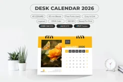 A5 Size Desk Calendar 2026