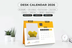 A5 Size Desk Calendar 2026