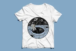 astronaut fishing on the planet