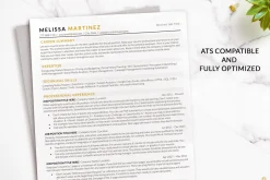 ATS Friendly Resume Template Gold