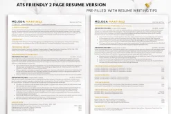 ATS Friendly Resume Template Gold