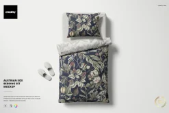Austrian Size Bedding Set Mockup