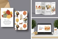 Autumn City Illustration Clipart Set