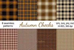 Autumn Checks, Seamless Patterns