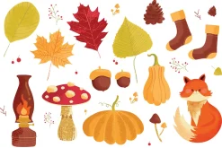 Autumn Fall Vector Clipart Bundle
