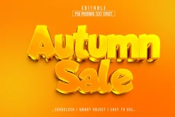 Autumn Sale 3D Editable Text Effect