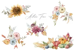 Autumn Time. Watercolor collection.