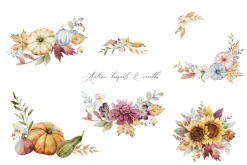 Autumn Time. Watercolor collection.