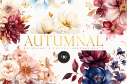 AUTUMN Watercolor Floral Bundle
