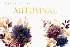 AUTUMN Watercolor Floral Bundle