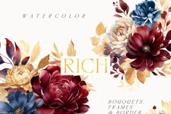 AUTUMN Watercolor Floral Bundle