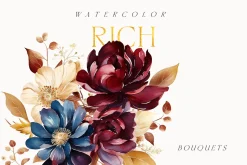AUTUMN Watercolor Floral Bundle