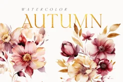 AUTUMN Watercolor Floral Bundle