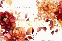 AUTUMN Watercolor Floral Bundle