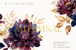 AUTUMN Watercolor Floral Bundle