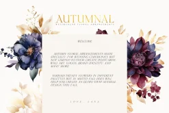 AUTUMN Watercolor Floral Bundle