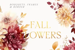 AUTUMN Watercolor Floral Bundle