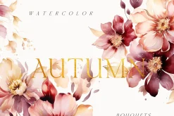 AUTUMN Watercolor Floral Bundle