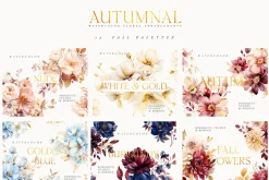 AUTUMN Watercolor Floral Bundle