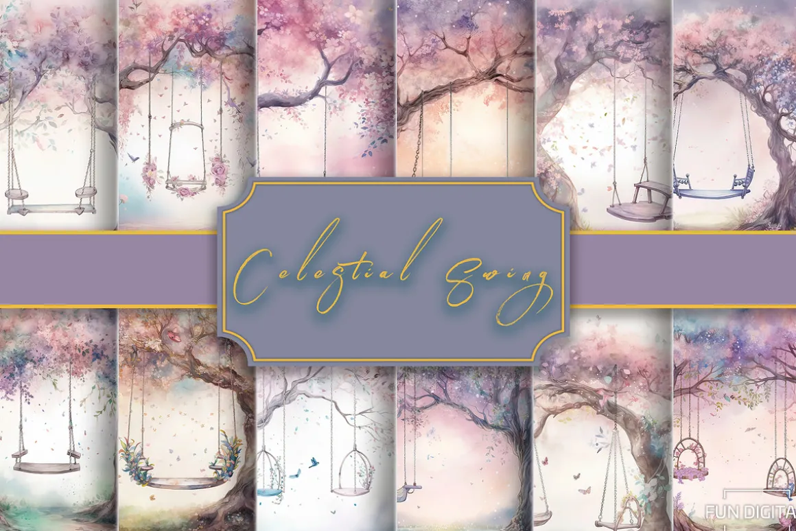 A Watercolor Enchanted Swing Set