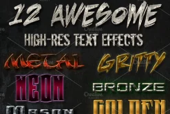 12 Awesome Text Effects Grunge Metal