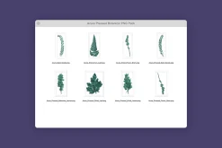 Azure Pressed Botanical PNG Pack