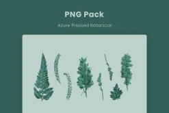 Azure Pressed Botanical PNG Pack