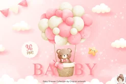 Baby Bear, Baby Shower, It's a girl