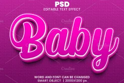 Baby Pink 3d Psd Text Effect