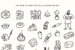 Bakery Doodles: 100 Hand-Drawn Pack