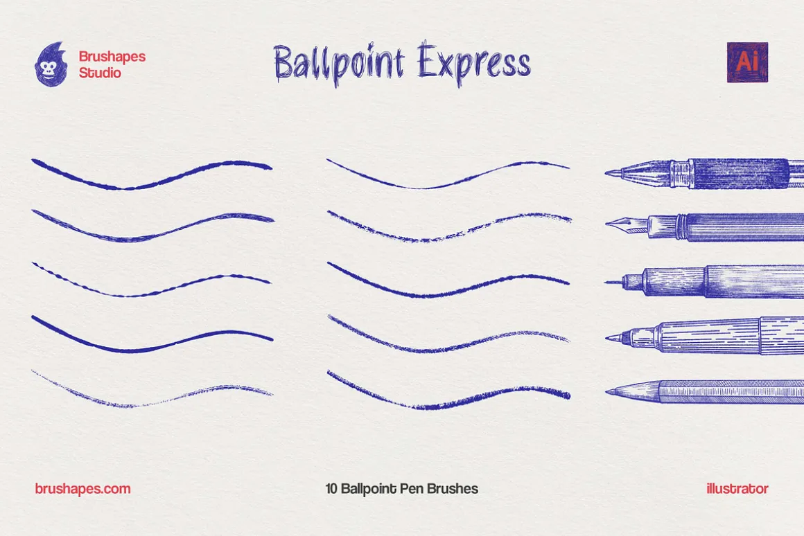Ballpoint Pen Illustrator Brushes