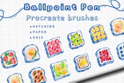 28 Ballpoint pen procreate brushes