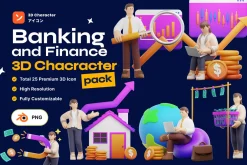 Banking and finance 3D character