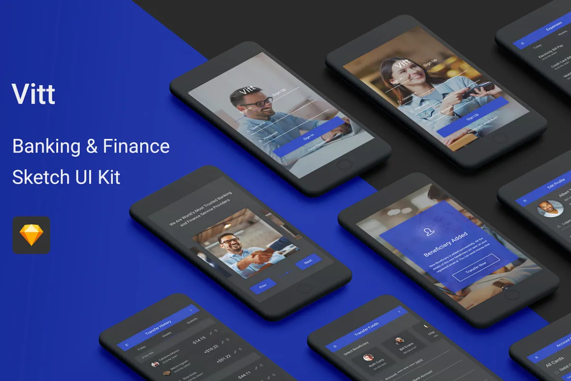 Banking & Finance UI Kit (Sketch)