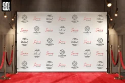 Banner with Red Carpet Mockup
